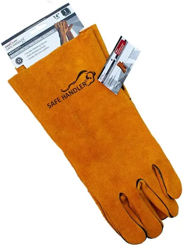 Miniatura 8 de SAFE HANDLER Guantes de soldadura reforzados de cuero para mayor destreza, refuerzo de doble palma, resistentes al calor para hornos, barbacoa