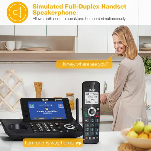 Miniatura 7 de AT&T DLP73590 - Teléfono inalámbrico DECT 6.0 de 5 manos para casa y oficina con contestador, pantalla a color de 5", acceso directo de un toque