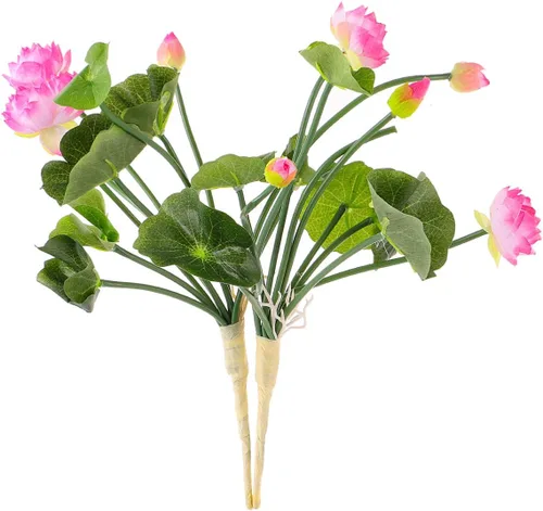 Gatuida Flores de loto artificiales, flores de seda, flores artificiales de boda, decoración de mini flor de loto para decoración del hogar, color