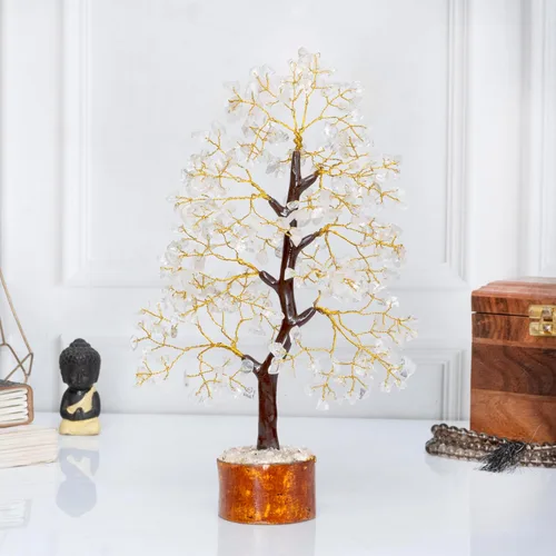 Miniatura 9 de Crocon Árbol de la vida de cristal de cuarzo transparente, chakra para energía positiva, decoración de Feng Shui, árbol bonsái de dinero con piedras