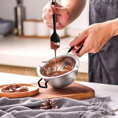 Miniatura 6 de Juego de olla de doble caldera, olla de fusión de acero inoxidable con espátula de silicona para derretir chocolate, jabón, cera, fabricación