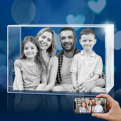 Foto de cristal 3D personalizada, regalos personalizados para mujeres, esposa, hombres, mamá, papá, para ella, para él | Foto grabada con láser y