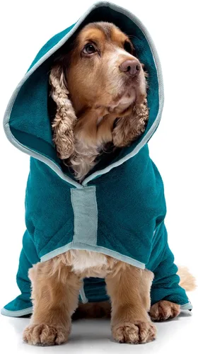 Miniatura 11 de Lucky Pooch® Bata de baño para perro, lujosa bata de baño para perro, ultra absorbente, seca a tus perros en minutos. Doble capa, toalla súper suave