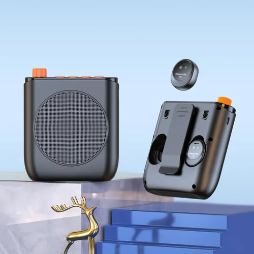 Miniatura 9 de Amplificador de voz inalámbrico con micrófono de solapa inalámbrico, megáfono de altavoz portátil con clip de solapa de doble solapa micrófono