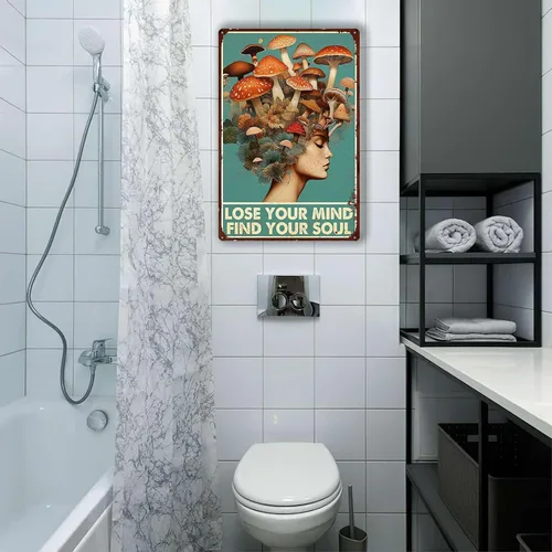Miniatura 5 de Cartel de hojalata con texto en inglés «Lose Your Mind Find Your Soul Mushrooms Hunters», póster artístico de 8.00 x 12.00 pulgadas