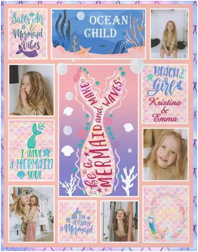 Miniatura 21 de Artsadd Manta facial personalizada de princesa para niñas, personalizada con cara de niños, manta personalizada para niños, nombre de foto de bebé