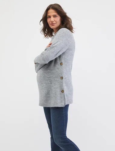 Miniatura 4 de Motherhood Maternity Suéter tipo túnica con cuello redondo para mujer