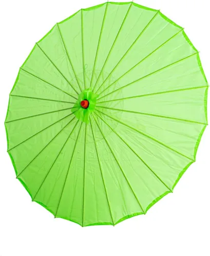 Miniatura 2 de THY COLLECTIBLES Parasol chino japonés de 33 pulgadas para bodas, fotografías, disfraces, cosplay, decoración y otros eventos, color sólido (verde)