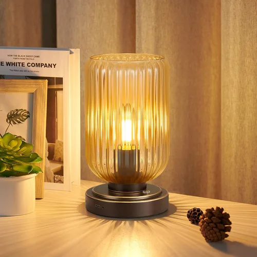 Miniatura 14 de LigthRound Touch Table Lamp for Bedroom, Cordless Bedside Small Table Lamp, Dimmable Rechargeable Battery Operated Lamp for Nightstand, Bedside