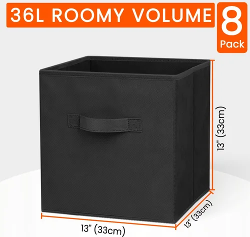 Miniatura 2 de Criusia Cubos de almacenamiento – Contenedores de almacenamiento de tela resistente de 11 pulgadas para estantes, armario, organizador de cubos