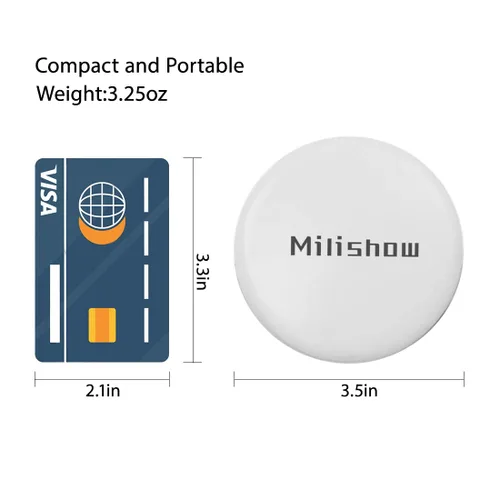 Miniatura 4 de Espejo compacto con luz LED, espejo recargable con aumento 1x/10x, 3.5 pulgadas, espejo de viaje regulable para bolso, bolsillo, espejo