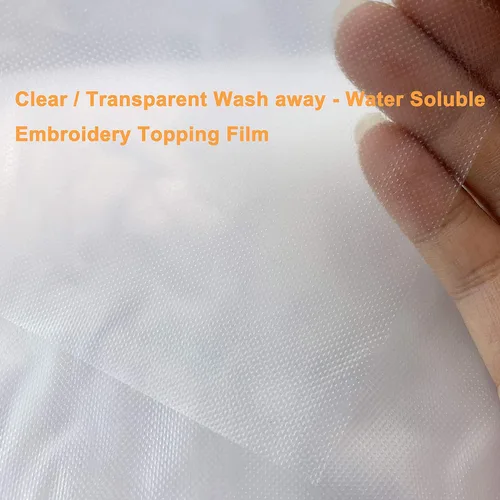 Miniatura 2 de New Brothread Peso Ligero Transparente Lavable - Película de Acabado de Bordado Soluble en Agua - Rollo de 12" x 25 yardas - Corta en Varios Tamaños