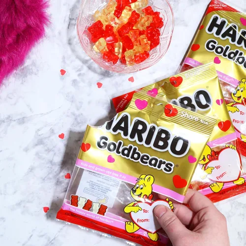 Miniatura 4 de Haribo - Gomitas para el día de San Valentín, sabores de frutas surtidos, regalo de dulces de temporada con sección de para/desde, 4 onzas