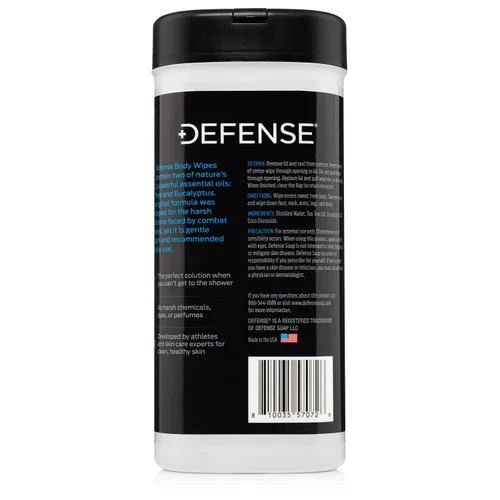 Miniatura 7 de Toallitas corporales naturales Defense Soap con aceite de árbol de té Toallitas de ducha para hombres y mujeres, ideales para lucha, combate