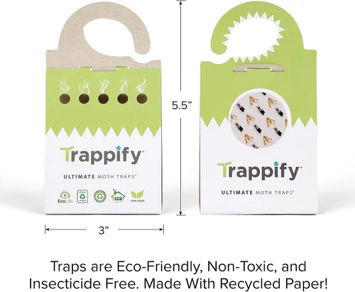 Miniatura 2 de Trappify Trampas adhesivas para polillas para ropa, trampas para polillas de despensa de monitoreo para interiores de casa, trampa de pegamento