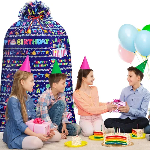 Miniatura 6 de Zonon 3 bolsas de regalo de cumpleaños extragrandes de 56 pulgadas, bolsas de regalo de gran tamaño para festividades, bolsas de regalo para regalos