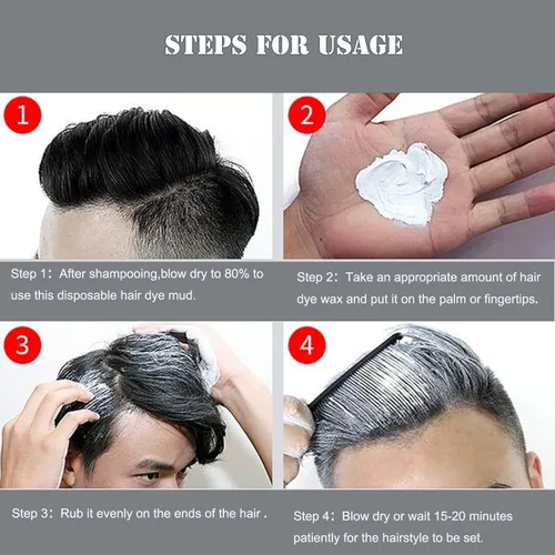 Miniatura 4 de Cera temporal de color blanco para el cabello, color natural en aerosol lavable para niños, mujeres y hombres, para cabello claro oscuro, peinado
