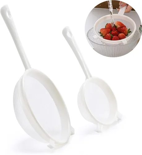 Miniatura 9 de Luckyiren Juego de coladores de kéfir, tamiz de plástico no metálico de 2 tamaños con malla fina para granos de kéfir, kéfir de leche, kéfir de agua