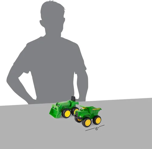 Miniatura 10 de TOMY - Juego de vehículos John Deere – Incluye camión volquete y tractor de juguete con cargador para caja de arena, juguetes para exteriores