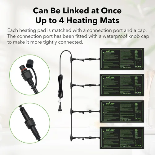 Miniatura 3 de BN-LINK Tapete térmico de semillas para semillas de 10 x 20.75 pulgadas, paquete de 4 unidades de margaritas encadenables, impermeables