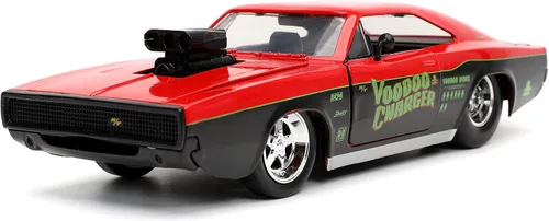 Jada Big Time Muscle 1:24 1970 Dodge Charger RT Voodoo - Coche fundido a presión, juguetes para niños y adultos