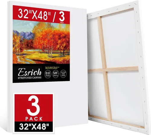 Miniatura 18 de ESRICH Paquete de 40 lienzos entelados para pintar de 8x10, lienzos en blanco para pintar - Algodón imprimado, lienzos de arte para pintura al óleo