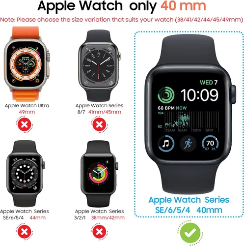 Miniatura 2 de Suoman Paquete de 3 fundas protectoras de pantalla de privacidad para Apple Watch de 1.575 pulgadas (1.575 pulgadas), antiespías, ultrafina