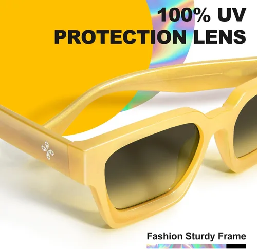Miniatura 29 de VISOONE Moda 100% UV400 Protección Rectángulo TR90 Y2K Gafas de sol Accesorios para Mujeres Hombres RIVER, Carne de suelo/Gris Rosa