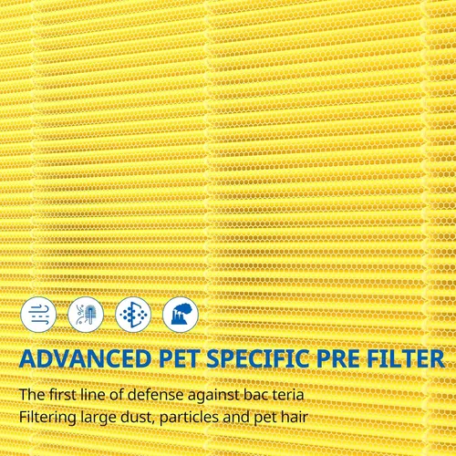 Miniatura 7 de Filtro G3 para el cuidado de mascotas compatible con AME G3 Sferf-30 (FXAP2W) purificador de aire para VEWIOR ClearAir-A3 Filtro purificador de aire