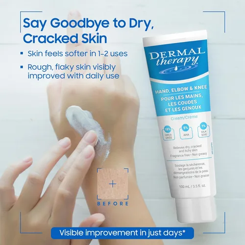 Miniatura 3 de Dermal Therapy Crema de manos para codos y rodillas con 15% de urea y 6% AHA, hidrata y exfolia profundamente la piel seca y agrietada en manos
