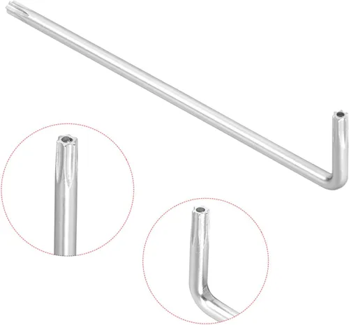 Miniatura 4 de uxcell T20 / T25 Juego de llaves de llave Torx Star a prueba de manipulaciones, en forma de L, niquelado