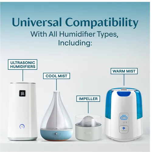Miniatura 5 de Paquete de 2 gotas para humidificador para un tanque limpio - Más de 400 usos - Limpiador de humidificador de grado alimenticio - Retrasa