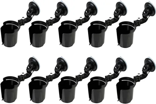 Miniatura 10 de ZONETECH Soporte plegable empotrado para bebidas, organizador de bebidas ajustable para vehículos, color negro de alta calidad