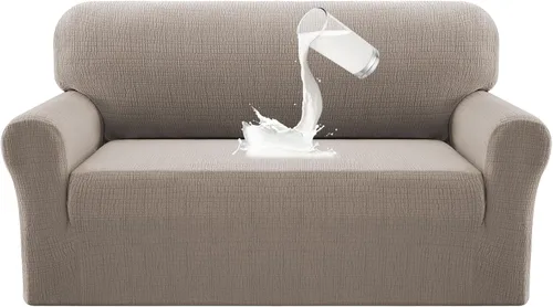 Miniatura 9 de PrinceDeco Fundas de sofá impermeables dobles para sofás, funda elástica para silla antideslizante, lavable, protector de muebles a prueba de fugas