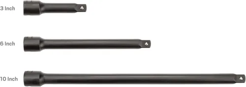 Miniatura 2 de TEKTON Juego de extensión de impacto de accionamiento de 3/8 pulgadas, 3 piezas (3, 6, 10 pulgadas) SIA91000