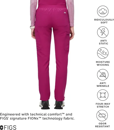 Miniatura 3 de FIGS YOLA - Pantalones médicos ajustados para mujer, ajuste delgado, pierna recta, 11 bolsillos, elásticos en 4 direcciones, pantalones quirúrgicos