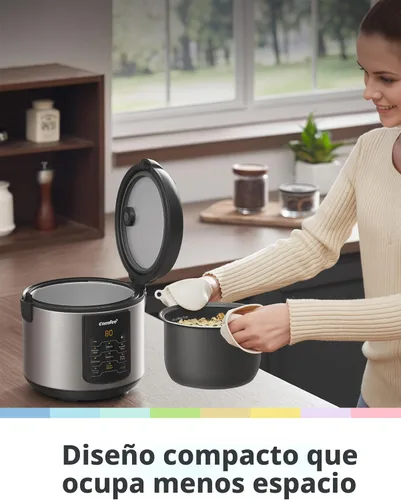 Miniatura 5 de COMFEE - Arrocera 6 en 1 de acero inoxidable, cocina lenta, vaporizador, salteado y calentador, 2 cuartos de galón, 8 tazas cocidas