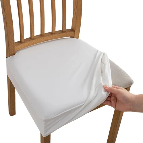 Miniatura 20 de NILUOH Fundas impermeables para asientos de sillas de comedor, juego de 4, fundas de asiento de cuero PU para sillas de comedor, fundas de asiento