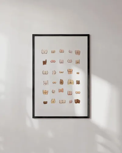 Miniatura 133 de HAUS AND HUES Funny Butts Collage - Póster artístico para decoración de baño, 12 x 16 pulgadas, sin marco