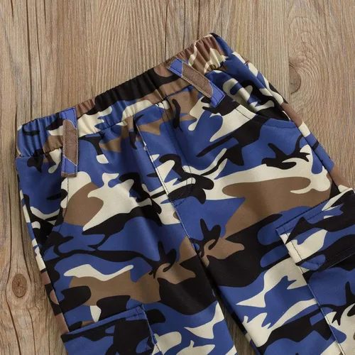 Miniatura 118 de Mandizy Conjunto de ropa de otoño para bebé niña pequeña, sudadera de manga larga con estampado de letras bendecidas, pantalones de camuflaje