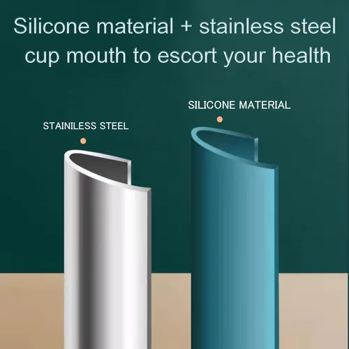 Miniatura 6 de Vaso de viaje plegable de silicona, paquete de 2 vasos de silicona plegables de 10.8 fl oz con tapa, juego de vasos expandibles, taza reutilizable