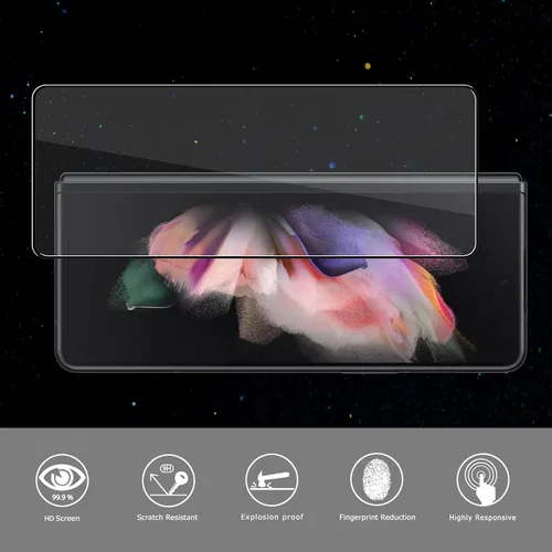 Miniatura 3 de Orzero Paquete de 2 protectores de pantalla de vidrio templado compatibles con Samsung Galaxy Z Fold 3 5G (no para Z Flip 3 5G), versión más pequeña
