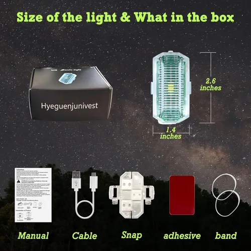 Miniatura 5 de Luces LED estroboscópicas inalámbricas, 1 unidad, advertencia de emergencia RGB, recargable por USB, 7 colores, 30 modos de flash, batería de 1000