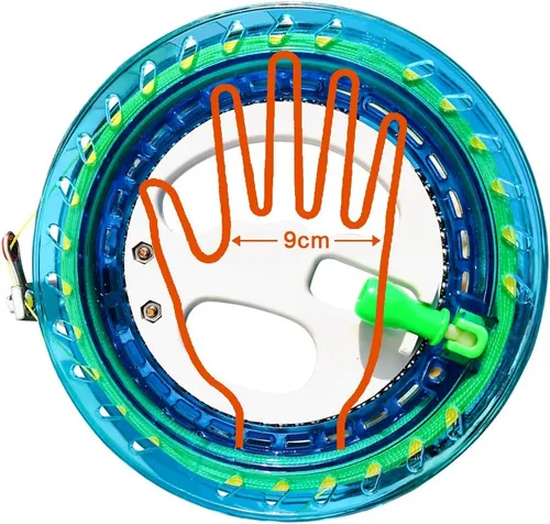Miniatura 3 de Hengda Kite - Bobinador profesional para exteriores, con rueda de agarre de carrete de bobina y cuerda de volar de 198 metros (27 kilos)