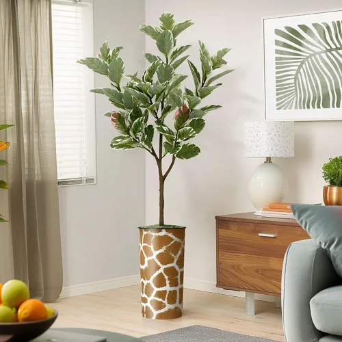 Miniatura 14 de Árbol artificial en maceta contemporánea, palmera tropical areca artificial de seda para decoración del hogar en interiores y exteriores, altura