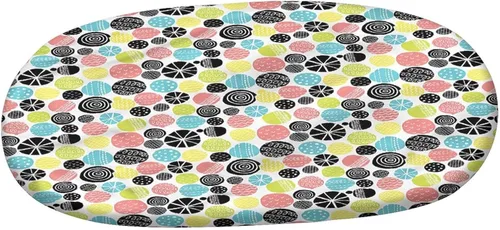 Miniatura 3 de XISUNYA Mantel ovalado ajustable de poliéster elástico, mantel colorido con estampado de zigzag cheurón, para feliz día de Navidad, se adapta a