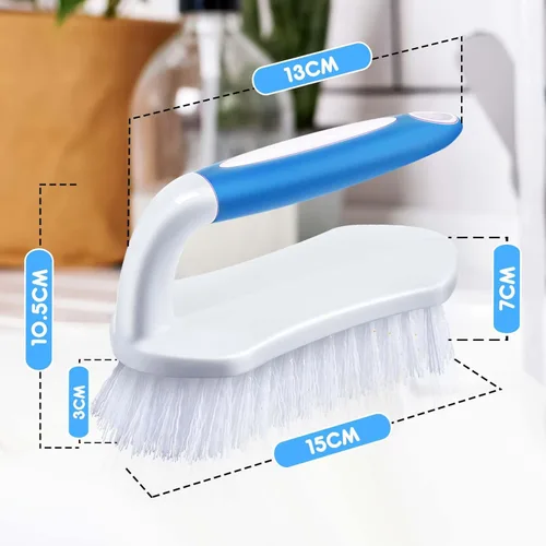 Miniatura 2 de Lallisa 12 piezas de cepillos para limpieza con mango, cómodo de agarrar, resistentes, flexibles y rígidas, cepillos a granel para ducha, baño, verde