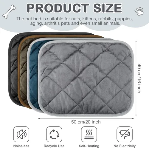 Miniatura 56 de Paquete de 4 Almohadillas Autocalentables para Gatos, Alfombrilla Autocalentable para Perros que Refleja el Calor Corporal, Almohadilla Térmica
