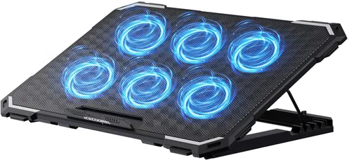 ICE COOREL Almohadilla de enfriamiento para laptop con 6 ventiladores de refrigeración, almohadilla de enfriamiento para ventilador de laptop de 13