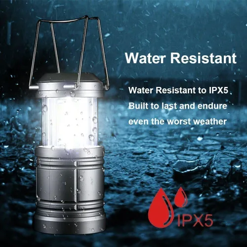 Miniatura 4 de Farol LED para campamento, 500 lúmenes, luces plegables para campamento, linterna de corte de energía, funciona con pilas para emergencias